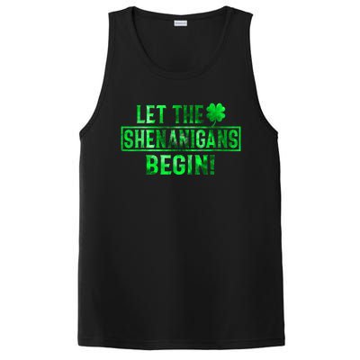 Let The Shenanigans Begin St Patricks Day Tie Dye Style PosiCharge Competitor Tank