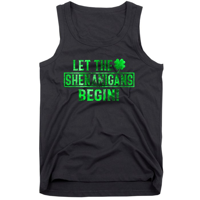 Let The Shenanigans Begin St Patricks Day Tie Dye Style Tank Top