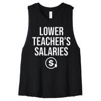 Lower Teacher Salaries Lower Teachers Salaries Women's Racerback Cropped Tank