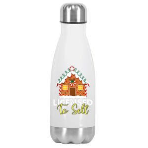 Licensed To Sell Realtor Christmas Funny Favorite Realtor Stainless Steel Insulated Water Bottle