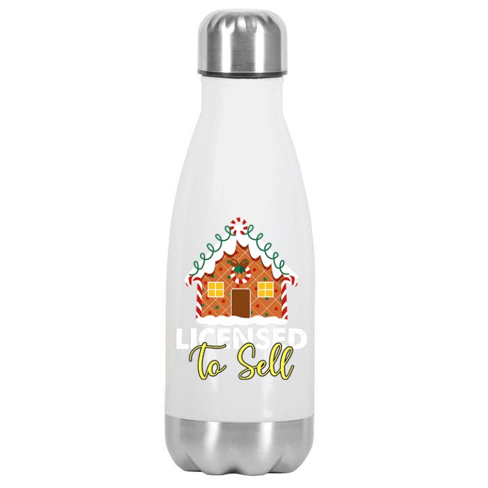 Licensed To Sell Realtor Christmas Funny Favorite Realtor Stainless Steel Insulated Water Bottle