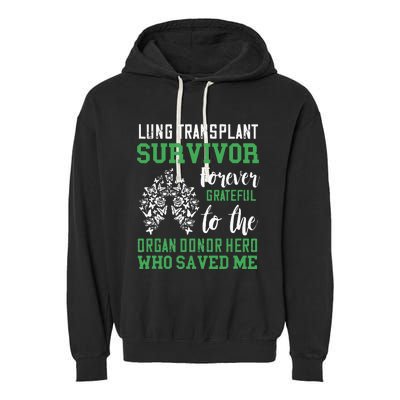 Lung Transplant Survivor Organ Recipient Organ Donor Garment-Dyed Fleece Hoodie