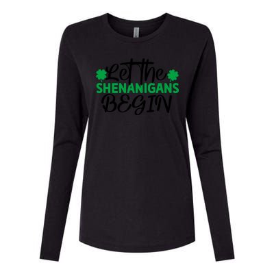 Let The Shenanigans Begin St Patricks Day Womens Cotton Relaxed Long Sleeve T-Shirt