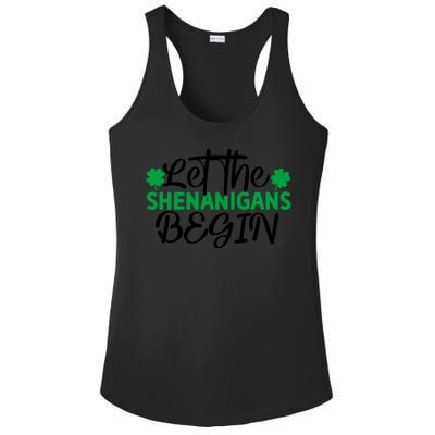 Let The Shenanigans Begin St Patricks Day Ladies PosiCharge Competitor Racerback Tank