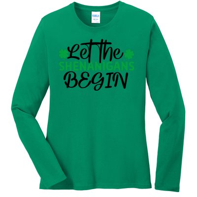 Let The Shenanigans Begin St Patricks Day Ladies Long Sleeve Shirt