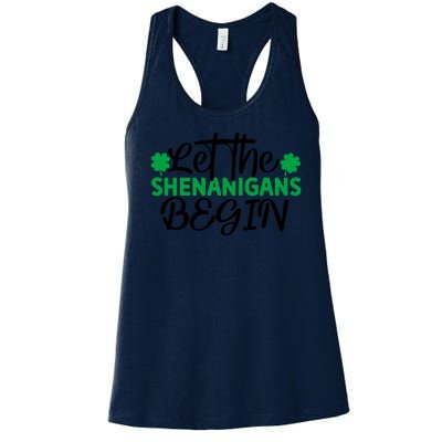 Let The Shenanigans Begin St Patricks Day Women's Racerback Tank