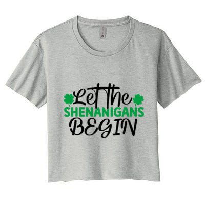 Let The Shenanigans Begin St Patricks Day Women's Crop Top Tee