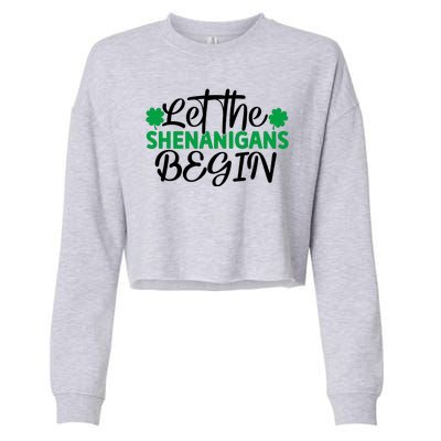 Let The Shenanigans Begin St Patricks Day Cropped Pullover Crew