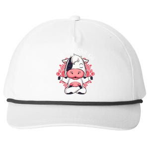 Let That Shit Go Farm Cow Lovers Namaste Yoga Cow Funny Gift Snapback Five-Panel Rope Hat