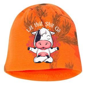 Let That Shit Go Farm Cow Lovers Namaste Yoga Cow Funny Gift Kati - Camo Knit Beanie