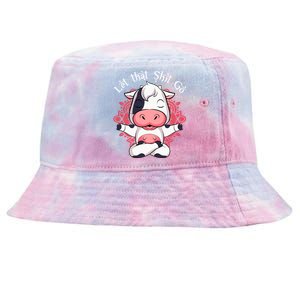 Let That Shit Go Farm Cow Lovers Namaste Yoga Cow Funny Gift Tie-Dyed Bucket Hat