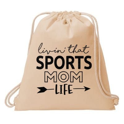 Living That Sports Mom Life Mother's Day Momma Mama Drawstring Bag