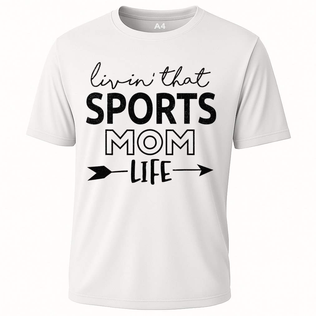 Living That Sports Mom Life Mother's Day Momma Mama Cooling Performance Crew T-Shirt