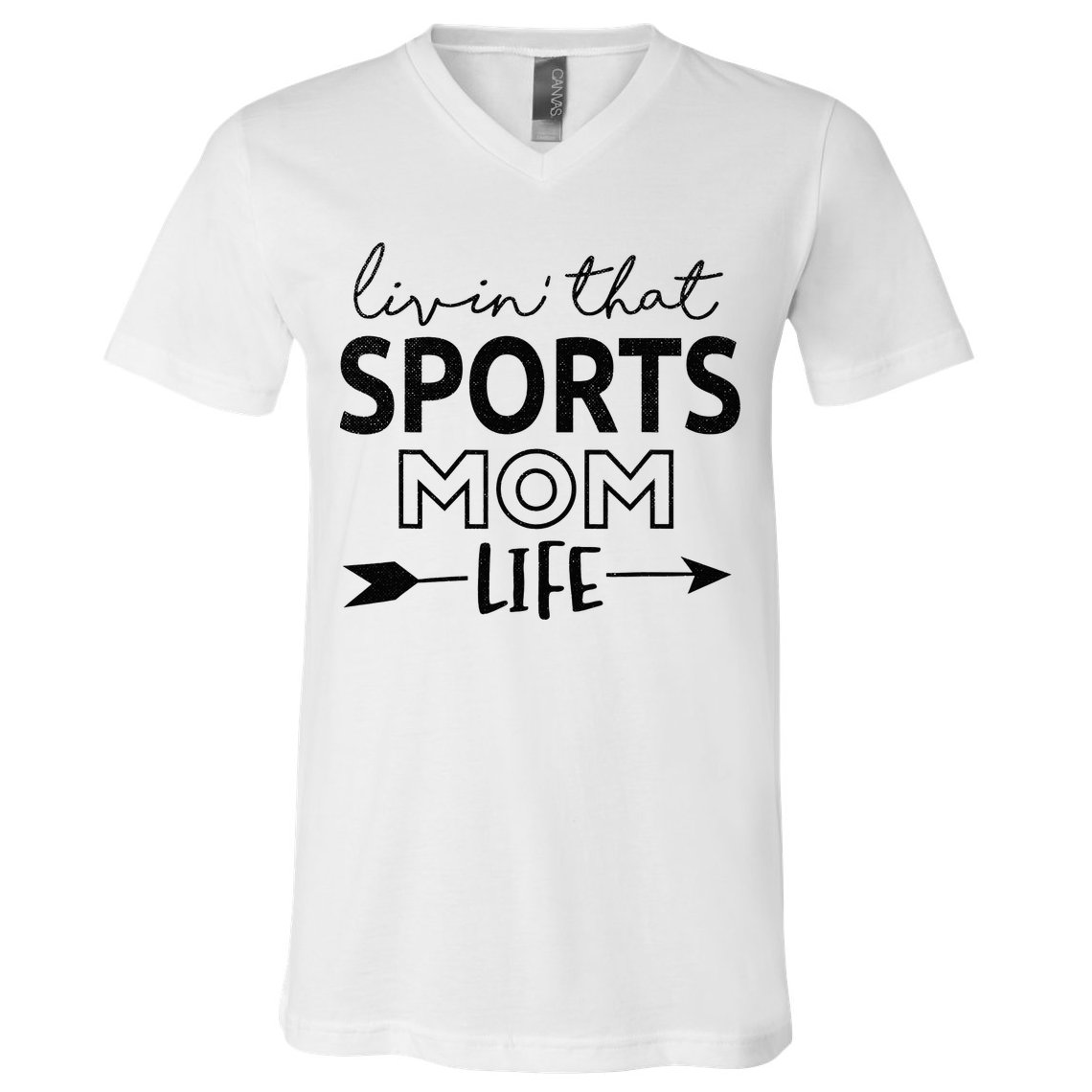 Living That Sports Mom Life Mother's Day Momma Mama V-Neck T-Shirt
