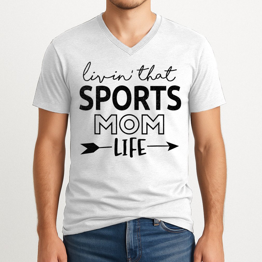Living That Sports Mom Life Mother's Day Momma Mama V-Neck T-Shirt