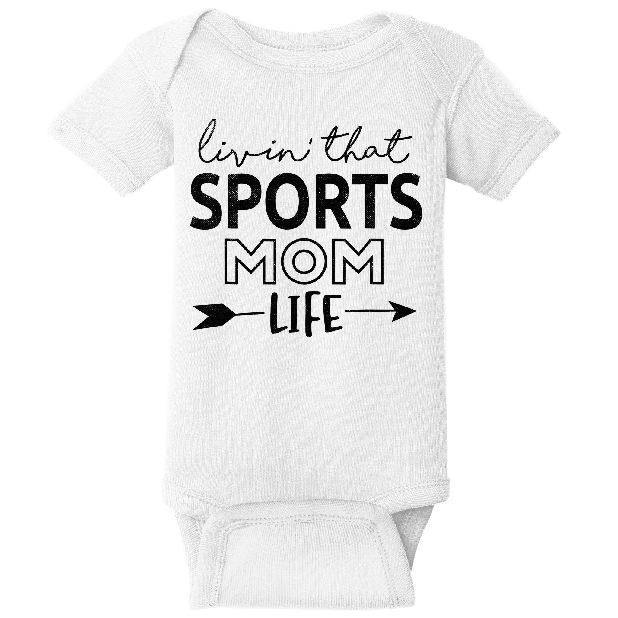 Living That Sports Mom Life Mother's Day Momma Mama Baby Bodysuit