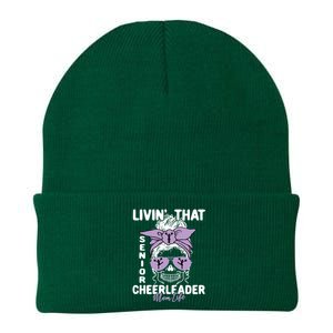 Livin That Senior Cheerleader Mom Life Skeleton Cheerlead Funny Gift Knit Cap Winter Beanie