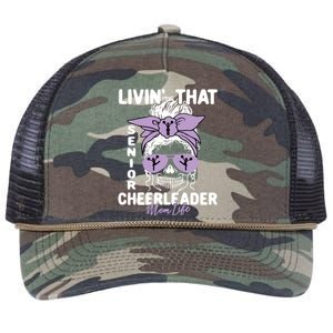 Livin That Senior Cheerleader Mom Life Skeleton Cheerlead Funny Gift Retro Rope Trucker Hat Cap