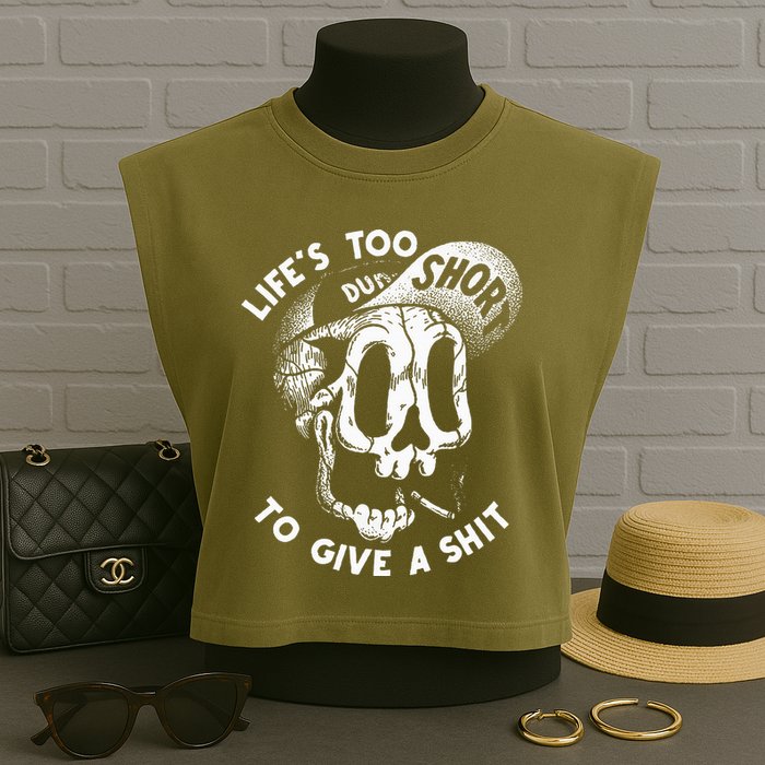 Life's Too Short To Give A Shit Garment-Dyed Women's Muscle Tee