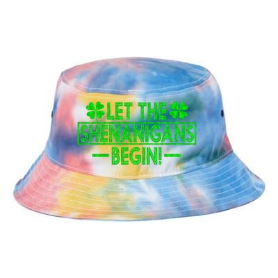 Let The Shenanigans Begin retro Clovers St Patrick's Day Tie Dye Newport Bucket Hat