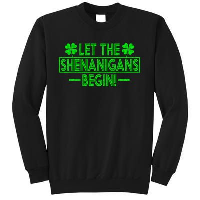 Let The Shenanigans Begin retro Clovers St Patrick's Day Sweatshirt