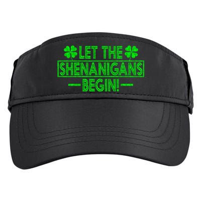 Let The Shenanigans Begin retro Clovers St Patrick's Day Adult Drive Performance Visor