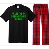 Let The Shenanigans Begin retro Clovers St Patrick's Day Pajama Set