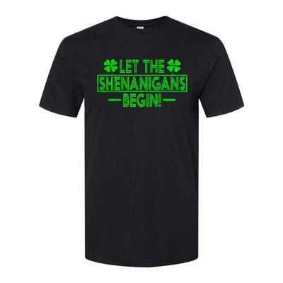 Let The Shenanigans Begin retro Clovers St Patrick's Day Softstyle CVC T-Shirt