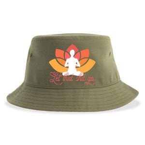 Let That Shit Go Funny Yoga Meditation Mindful Af Meme Funny Gift Sustainable Bucket Hat