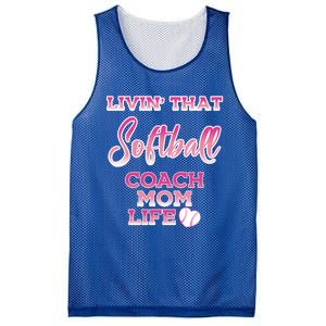 Livin That Softball Coach Mom Life Gift Mesh Reversible Basketball Jersey Tank