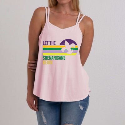 Let The Shenanigans Begin Funny Masquerade Mardi Gras Gift Women's Strappy Tank