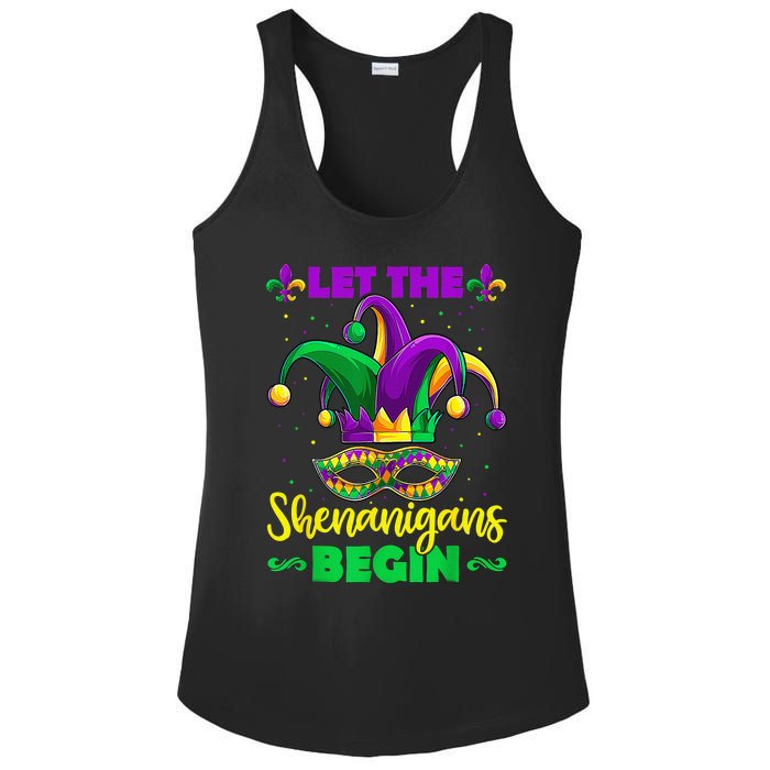 Let The Shenanigans Begin Mardi Gras Ladies PosiCharge Competitor Racerback Tank