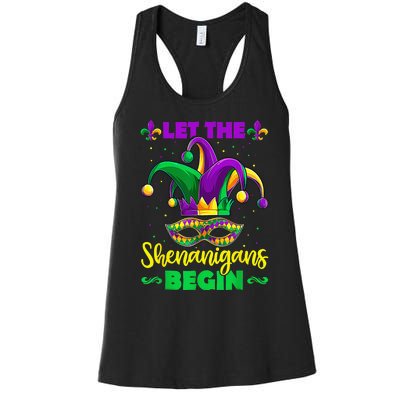 Let The Shenanigans Begin Mardi Gras Women's Racerback Tank