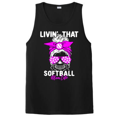 Livin That Softball Life Momlife Skull Cool Mom Sports Fan Gift PosiCharge Competitor Tank