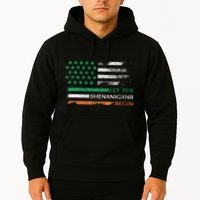 Let The Shenanigans Begin St Patrick Day Irish American Flag Hoodie