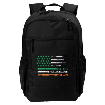 Let The Shenanigans Begin St Patrick Day Irish American Flag Backpack