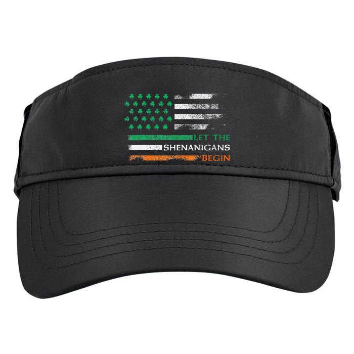 Let The Shenanigans Begin St Patrick Day Irish American Flag Adult Drive Performance Visor