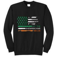 Let The Shenanigans Begin St Patrick Day Irish American Flag Tall Sweatshirt