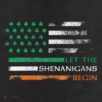 Let The Shenanigans Begin St Patrick Day Irish American Flag 25L Jumbo Tote