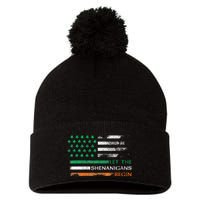 Let The Shenanigans Begin St Patrick Day Irish American Flag Pom Pom 12in Knit Beanie