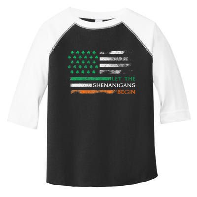 Let The Shenanigans Begin St Patrick Day Irish American Flag Toddler Fine Jersey T-Shirt