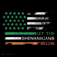 Let The Shenanigans Begin St Patrick Day Irish American Flag Tank Top