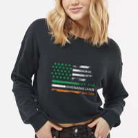 Let The Shenanigans Begin St Patrick Day Irish American Flag Cropped Pullover Crew