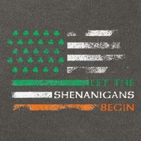 Let The Shenanigans Begin St Patrick Day Irish American Flag Cotton Canvas Backpack