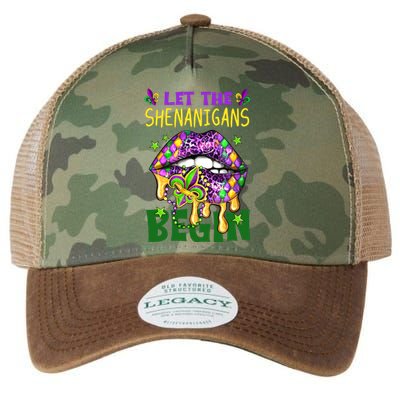 Let The Shenanigans Begin Mardi Gras Lips Legacy Tie Dye Trucker Hat