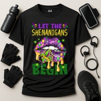 Let The Shenanigans Begin Mardi Gras Lips Cooling Performance Crew T-Shirt