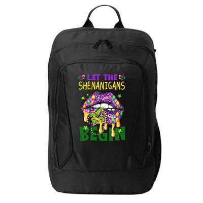 Let The Shenanigans Begin Mardi Gras Lips City Backpack