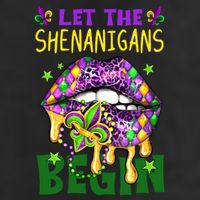 Let The Shenanigans Begin Mardi Gras Lips Golf Towel