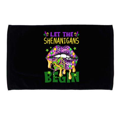 Let The Shenanigans Begin Mardi Gras Lips Microfiber Hand Towel