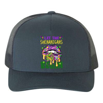 Let The Shenanigans Begin Mardi Gras Lips Yupoong Adult 5-Panel Trucker Hat